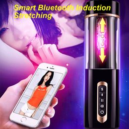 New Arrival Full Intelligent Bluetooth Sensing Telescopic Male Masturbator Real Voice Interactive Sex Machine Adult Sex Toys Men D18110607