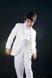 Beat Design White Boy Formal Wear High Quality Boy Wedding Blazer Handsome Child Birthday Prom Show Suit (jacket+pants+Bows Tie+Girdle) 63