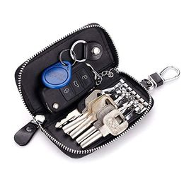 Wholesale Unisex Large Leather Key Case Wallet Zip Around 6 Hook Key Car Key Holder