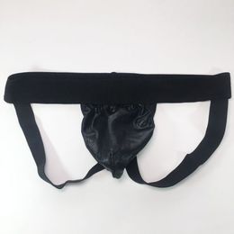 G522K Fashional Sport Panties Mens Jockstrap Jocks Strap Back Pouch Oily Wet Look Black Wetlook