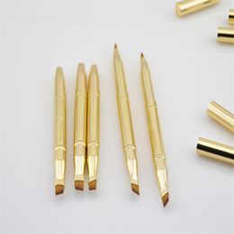 Double-headed Makeup Brush Retractable Lip Eye Liner Eyeshadow Foundation Brushes Make Up Cosmetics Gold Adjustable Tool free ship 50