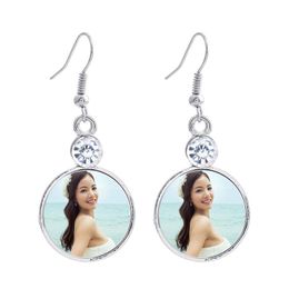 blank dangle earrings for sublimation fashion drop earring for women thermal transfer printing jewelry customized gift 15pcs/lot