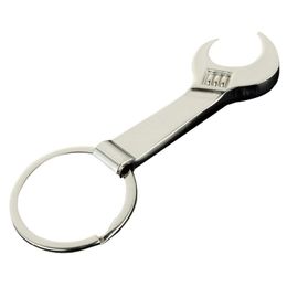 Eco-friendly Silver stainless steel Wrench Spanner Beer Bottle Opener Key Chain Keyring Gift Kitchen Tools wholesale