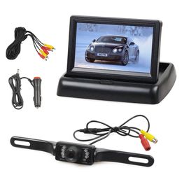 DIYKIT 4.3inch Car Reversing Camera Kit Back Up Car Monitor LCD Display HD IR Night Vision Car Rear View Camera Parking System