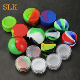 Silicone wax holder dab containers 5ml 6ml 7ml 10ml wholesale price dab jar oil kitchen wax round concentrate box multi use