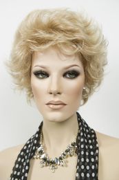 Strawberry Tipped Pale Blonde Blonde Short Jon Renau Wavy Wigs