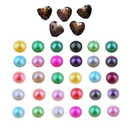 2022 DIY 6-7mm Freshwater akoya oyster with Single pearls Mixed 27 colors Hign quality Circle natural pearl in Vacuum Package For Jewelry