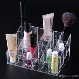 Durable Lipstick Display Racks Simple Clear Cosmetic Jewellery Plastic Storage Box Exquisite Design 24 Grid Desktop Boxes 3 2cr ff