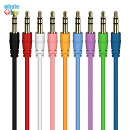 Cheap good gift Aux Cable Male to Male Audio Cable colorful Car Audio 3 5mm Jack Plug AUX Cable For Headphone MP3 Disposable 400pcs/lot