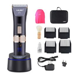 Professional Electric Hair Clipper Titanium Blade Rechargeable Hair Trimmer for Men Salon LCD Hair Cutting Machine +Toolkit Set LILI L3