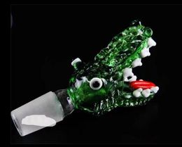 new Crocodile bubble head Wholesale bongs Oil Burner Pipes Water Pipes Glass Pipe Oil Rigs Smoking, Free Shipping 14mm male