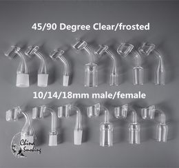 4mm Thick Quartz Banger Domeless Quartz Nail 10mm/14mm/18mm, male/ female for Glass bong water pipes
