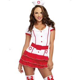 Naughty Nurse Costume For Women Nurse & Doctor Fancy Party Dress Sexy Hospital Hottie Red Nurse Uniform Outfits Cosplay C18111601