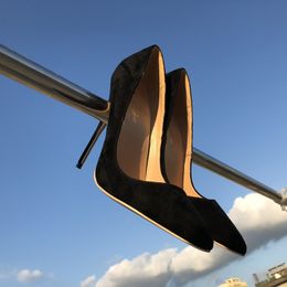 2018 kadın 12 cm 10 cm 8 cm ayak parmağı Yüksek Topuk Pompalar bayanlar moda yüksek topuklu ayakkabılar, siyah kırmızı deri ayakkabı, özel 33-45