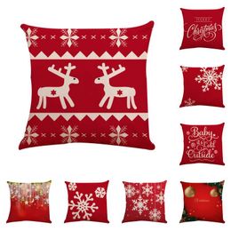 Christmas Square Pillow Cover Cushion Case Toss Pillowcase Hidden Zipper Closure Pillows Christmas Pattern Pillow Case Decor