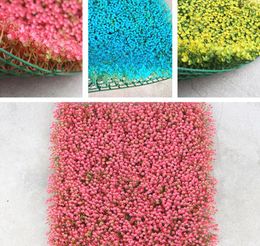 50*50cm Bushy Artificial Plastic Cherry Blossoms Flower Green Grass Lawn For Wedding Home Office Decoration