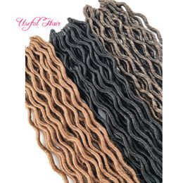 fashion OMBRE Colour GODDESS LOCS HAIR marley braiding hair Extensions free ship 18inch crochet braids half wave half curly for women curl