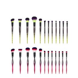 Newest 12pcs/set Red Makeup Brushes Set Nylon Fibre Make Up Brush Kit Foundation Eyeshadow Eyebrow Concealer Cosmetic Brushes