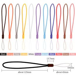 Round Nylon Wrist Hand Cell Phone Mobile Chain Straps Keychain Camera USB MP4 Charm Cords DIY Hang Rope Lanyard Colourful factory hangrope