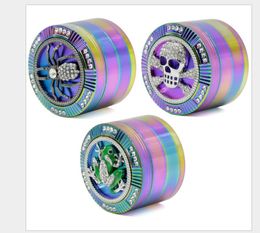 Four layers of ice blue diameter 63MM zinc alloy dial, with spider, frog, skull, dazzle, Colour smoke grinder.