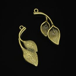 46pcs Zinc Alloy Charms Antique Bronze Plated leaf branch Charms for Jewelry Making DIY Handmade Pendants 40*14mm
