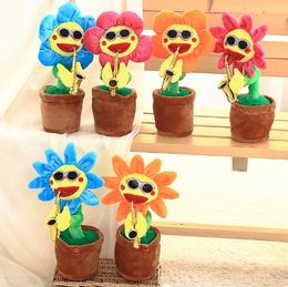 dancing singing flower cute sunflower with saxophone 24 songs soft stuffed plush toys funny electric toys for kids birthday christmas gift - Singing Christmas Toys dancing singing flower cute sunflower with saxophone 24 songs soft stuffed plush toys funny electric toys for kids birthday christmas gift - Singing Christmas Toys