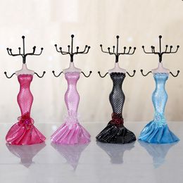 wholesale mannequin jewelry holder display stand NZ - 4 colors Mannequin Jewelry Rack Earrings Necklace Organizer Holder Elegant Lady Great Gift Manikin Casting Fashion Jewellery Display Stand