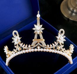 New bride Jewellery pagoda Baroque crown top handmade crystal birthday crown