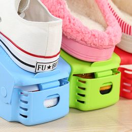 6pcs/lot Shoes holder Convenient Space Saving Shoes Stand Modern Double Cleaning Storage Rack Living Room