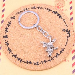 Keychain 3D horn bunny rabbit Pendants DIY Men Jewellery Car Key Chain Ring Holder Souvenir For Gift