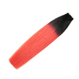 T1B/Red ombre Human hair 40pcs Peruvian Hair Tape Extensions 100g Human Remy Tape In Hair Extensions Human Skin Wefts Tape Extension