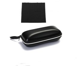 BlackSunglasses Cases Zipper Hard Shell Glasses Case Kit With a Cleaning Cloth Protective Case for Glasses and Sunglasses For Men or Women