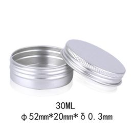 300pcs/lot 30ml silver metal Aluminium cosmetic jar, 30g Solid Perfume Cosmetic Sample Packaging Cans LX2396