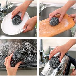 Clean Steel Ball Pot Wash Dishes Decontamination Brush Scrubbing Pots washing dishes brush Household Cleaning Tools