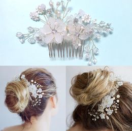 Bride, handmade flower, comb, white wedding dress, accessories, headwear, bridal ornaments