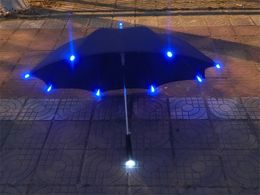 Hot sell 7 Colours Changing Colour LED Luminous Transparent Umbrella Rain Kids Women with Flashlight For Friends Best Gift