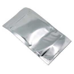 50Pcs 15x22cm Clear Silver Stand Up Foil Aluminium Food Storage Bags Mylar Foil Recycled Leakproof Pouches Heat Seal Zipper Packin216w