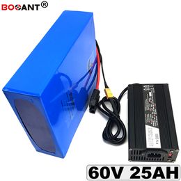 Free Shipping 60V 25AH E-Bike Lithium Battery pack 16S 60V Electric bicycle Battery pack for Bafang 2000W Motor with 5A Charger