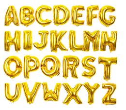 16 inch A~Z letter alphabet foil balloons gold/silver/blue/pink/rose gold/blue star/pink heart wen5435