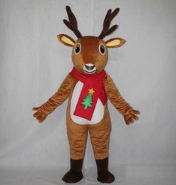 2018 Discount factory sale the head Christmas reindeer mascot costume for adult to wear