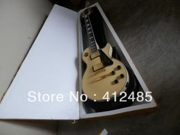 Free shipping new cream yellow Colour Les Custom guitar with Mahogany body and neck Electric guitar Foam box packaging with case