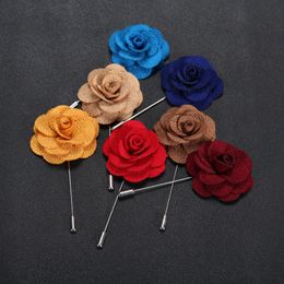 22 Styles Men Fashion Flower Brooch Pin Suit Lapel Pin Corsage for Wedding Party Jewellery Gift Bridegroom Accessories Free Shipping