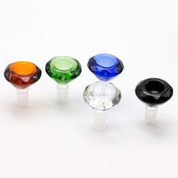 Diamond 14mm Glass Bowls Bongs Male Joint 5 Colours Bowl Hookahs Smoking Pipe Oil Rigs Water Pipes