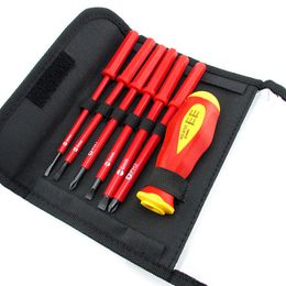 Freeshipping Insulated Screwdriver Set Electrician Dedicated CR-V Slotted Phillips 1000V High Voltage Resistant Hand Tool 7Pcs/lot