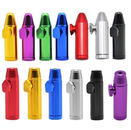 Bullet Rocket Shaped Snuff Snorter Sniff Dispenser Aluminum Metal Nasal Endurable For Tobacco Cigarette Smoking Pipe Tobacco