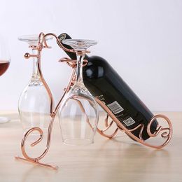 2018 New simple modern high-grade metal glass wooden stainless steel quality wholesale European creative wine rack