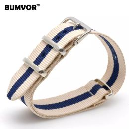 Wholesale- 20 mm Watchband Man Women Multi Colour Navy Nato Fibre Woven Nylon Watch Straps Wristwatch Bands Buckle 20mm to the watches