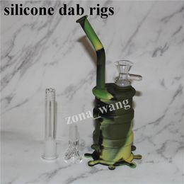 New Small Silicone Glass Bongs over 10 Colours for Silicone Glass Water pipes Silicone water bongs bubbler bong mouthpiece for bong