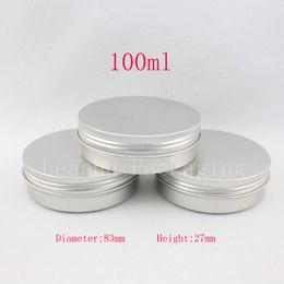 100g empty Aluminium ( Metal ) ointment box 100ml cream jar cosmetic bottle with screw cap metal silver container pot