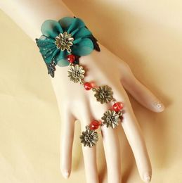 hot new A vintage gothic lace bracelet with a malachite green chiffon crystal bracelet with an elegant classic